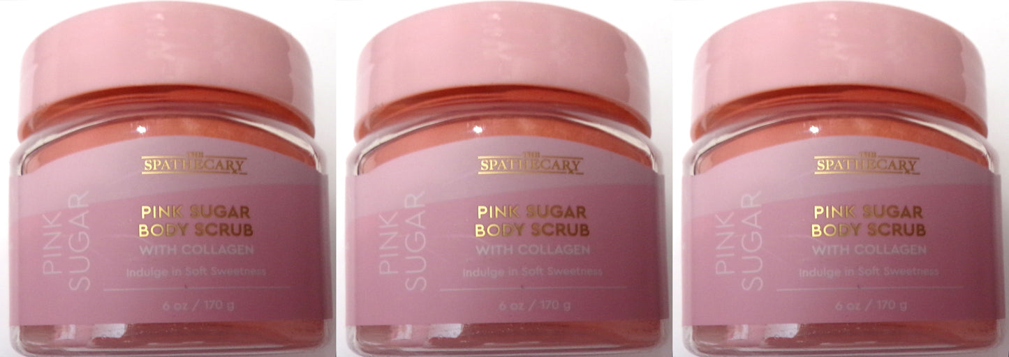 The Spathecary Pink Sugar Body Scrub with Collagen 6 oz (Set of 3)