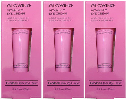 Global Beauty Care Glowing Vitamin C Eye Cream 3-Pack, 0,5 fl oz