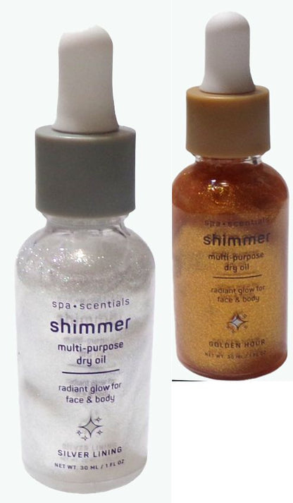 Spa•Scentials Shimmer Multi-purpose Dry Oil silver lining & golden hour (Set)