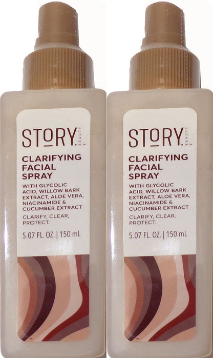 STORY CLARIFYING FACIAL SPRAY GLYCOLIC ACID WILLOW BARK NIACINAMIDE CUCUMBER (Set of 2)