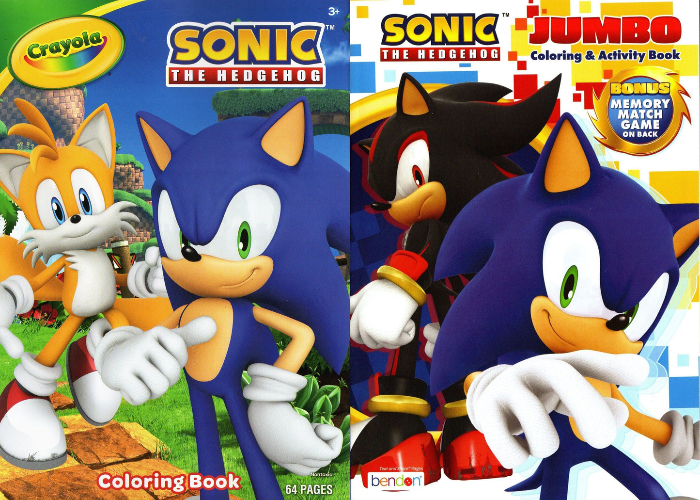 Sonic the Hedgehog Coloring Book Set: Crayola 64-Page Coloring Book and Bendon