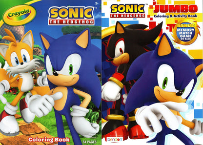 Sonic the Hedgehog Coloring Book Set: Crayola 64-Page Coloring Book and Bendon