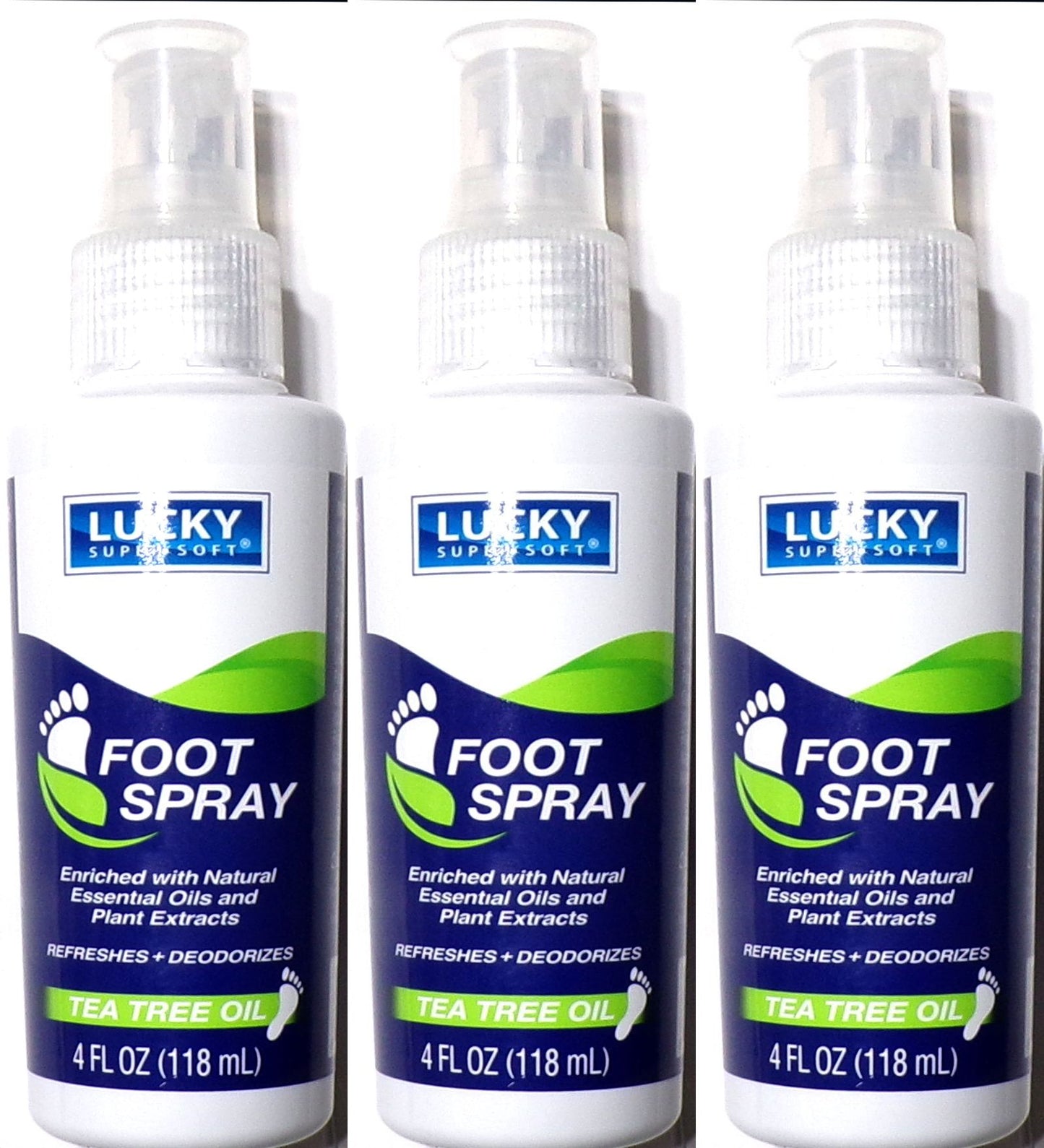 Lucky Super Soft Tea Tree Oil Foot Spray Refreshes & Deodorizes (Set of 3)