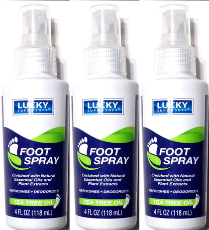 Lucky Super Soft Tea Tree Oil Foot Spray Refreshes & Deodorizes (Set of 3)
