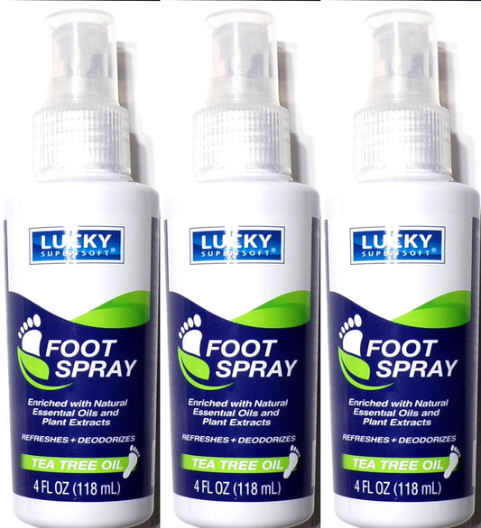 Lucky Super Soft Tea Tree Oil Foot Spray Refreshes & Deodorizes (Set of 3)