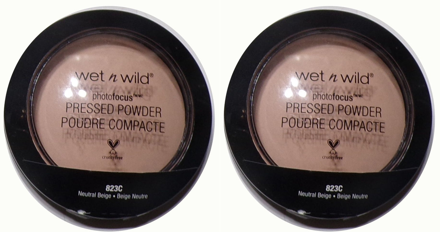 Wet n Wild Photo Focus Pressed Powder #823C Neutral Beige 7.5 g .26oz. Set of 2