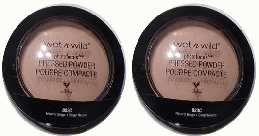 Wet n Wild Photo Focus Pressed Powder #823C Neutral Beige 7.5 g .26oz. Set of 2
