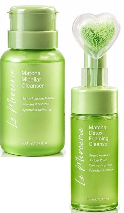 Le Mercerie Matcha 2-Pc Cleansing Set: Micellar Water + Foaming Cleanser