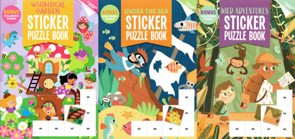 Wild Adventures, Whimsical Garden, Under The Sea - Stickers Puzzle Books