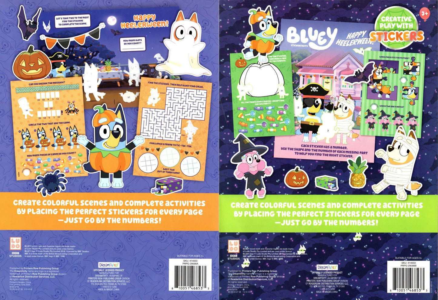 Stickertivity Bluey Happy Heelerween! & Spooky Surprise! - Coloring Books (Set )