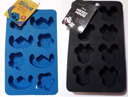 Disney Lilo & Stitch and Mickey Mouse Silicone Ice Trays (2-Piece Set)