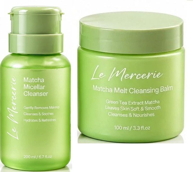 Le Mercerie Matcha 2-Pc Cleansing Set: Micellar Water + Melt Cleansing Balm