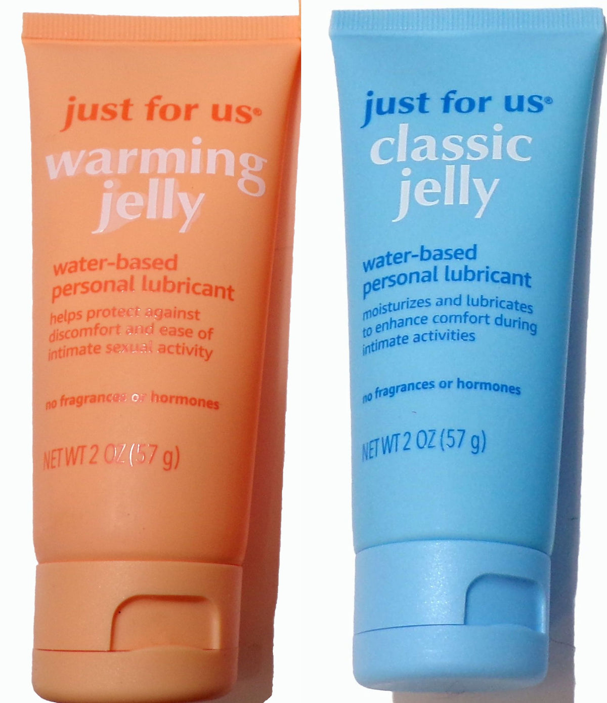 just for us classic & warming jelly Water-Based Personal Lubricant 2-Pack 2 oz