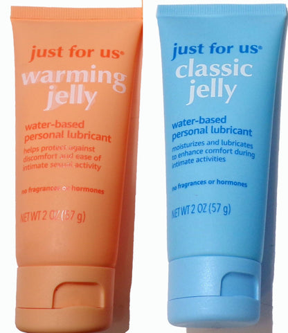 just for us classic & warming jelly Water-Based Personal Lubricant 2-Pack 2 oz