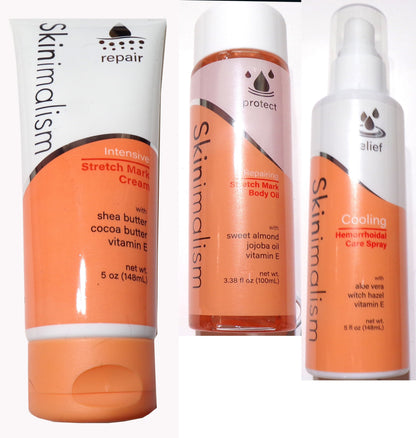 Skinimalism Maternity & Postpartum Set (Cream, Oil, Spray) (Set of 3)