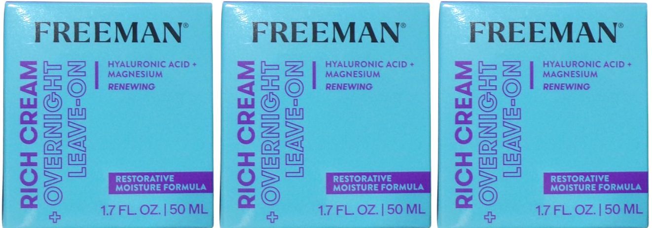 Freeman Rich Cream + Overnight Leave-On, Moisturizing Face Mask, Facial Mask Set
