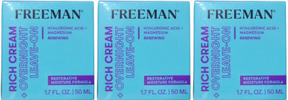 Freeman Rich Cream + Overnight Leave-On, Moisturizing Face Mask, Facial Mask Set
