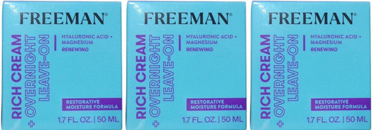 Freeman Rich Cream + Overnight Leave-On, Moisturizing Face Mask, Facial Mask Set
