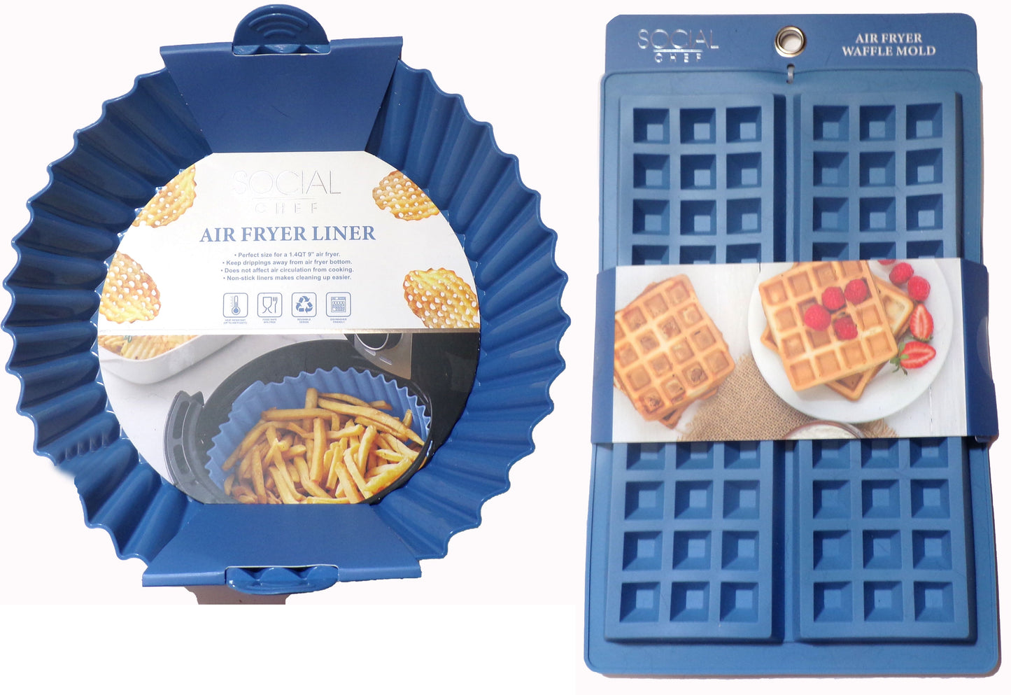 Social Chef Silicone Air Fryer Accessory Kit (2-Piece Set)