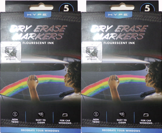 Hype Fluorescent Dry Erase Markers (5-Pack) Set