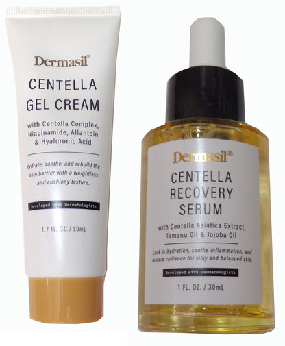 Dermasil Centella Gel Cream & Centella Recovery Serum Skincare Routine Set, 2.7