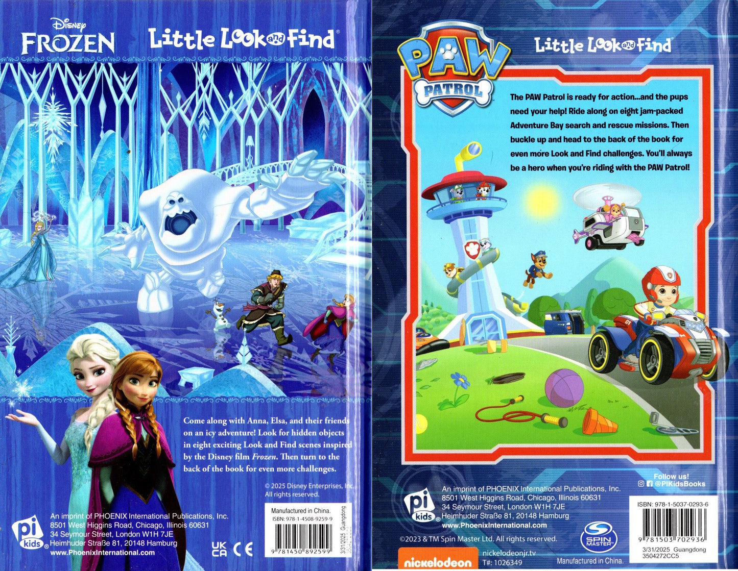 PAW Patrol & Disney Frozen Little First Look and Find - Activity Book