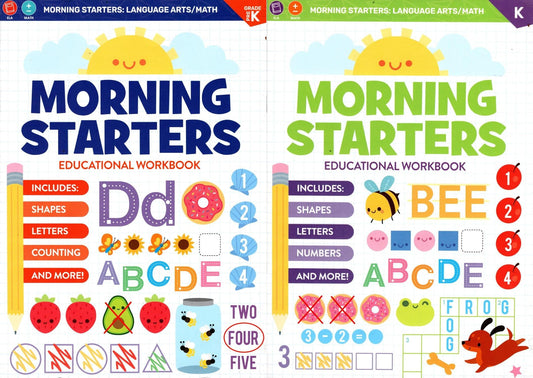 PRE-K & Kindergarten - Morning Starters Educational Workbooks -v19