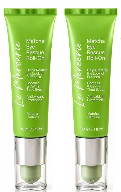 Le Mercerie Matcha Eye Rescue Roll-On Cream 1 fl oz / 30 ml (2-Pack)