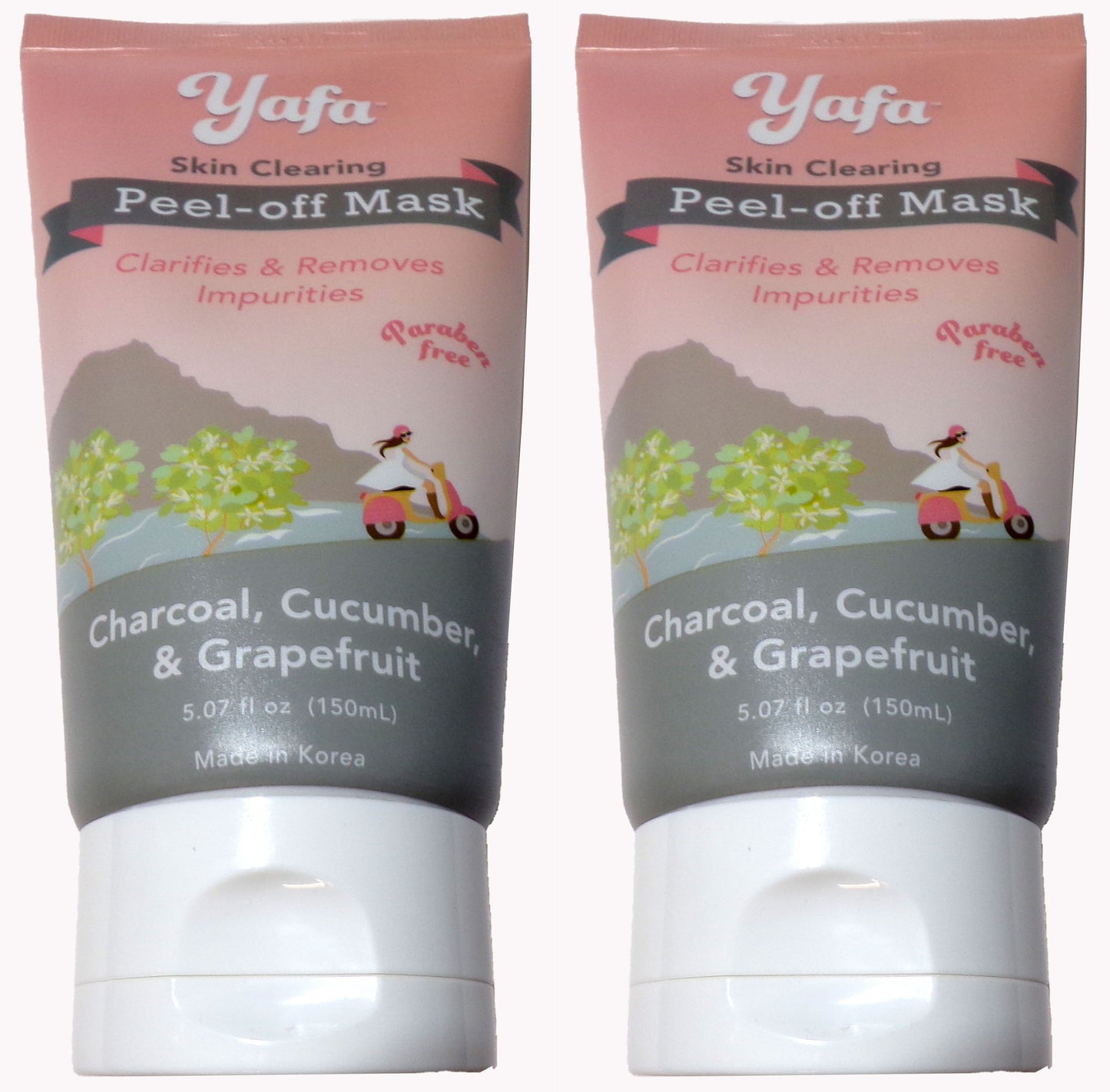 Yafa Skin Clearing Peel-off Mask - Charcoal, Cucumber, & Grapefruit (Set of 2)