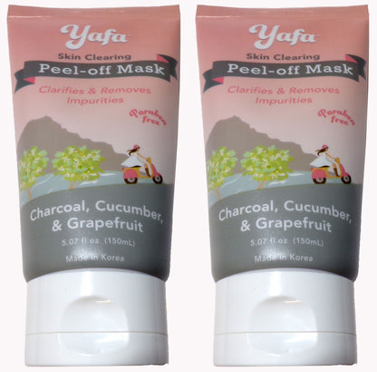 Yafa Skin Clearing Peel-off Mask - Charcoal, Cucumber, & Grapefruit (Set of 2)