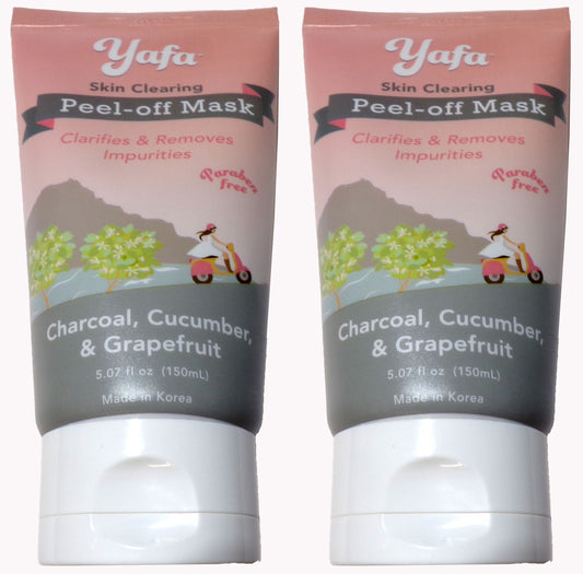Yafa Skin Clearing Peel-off Mask - Charcoal, Cucumber, & Grapefruit (Set of 2)
