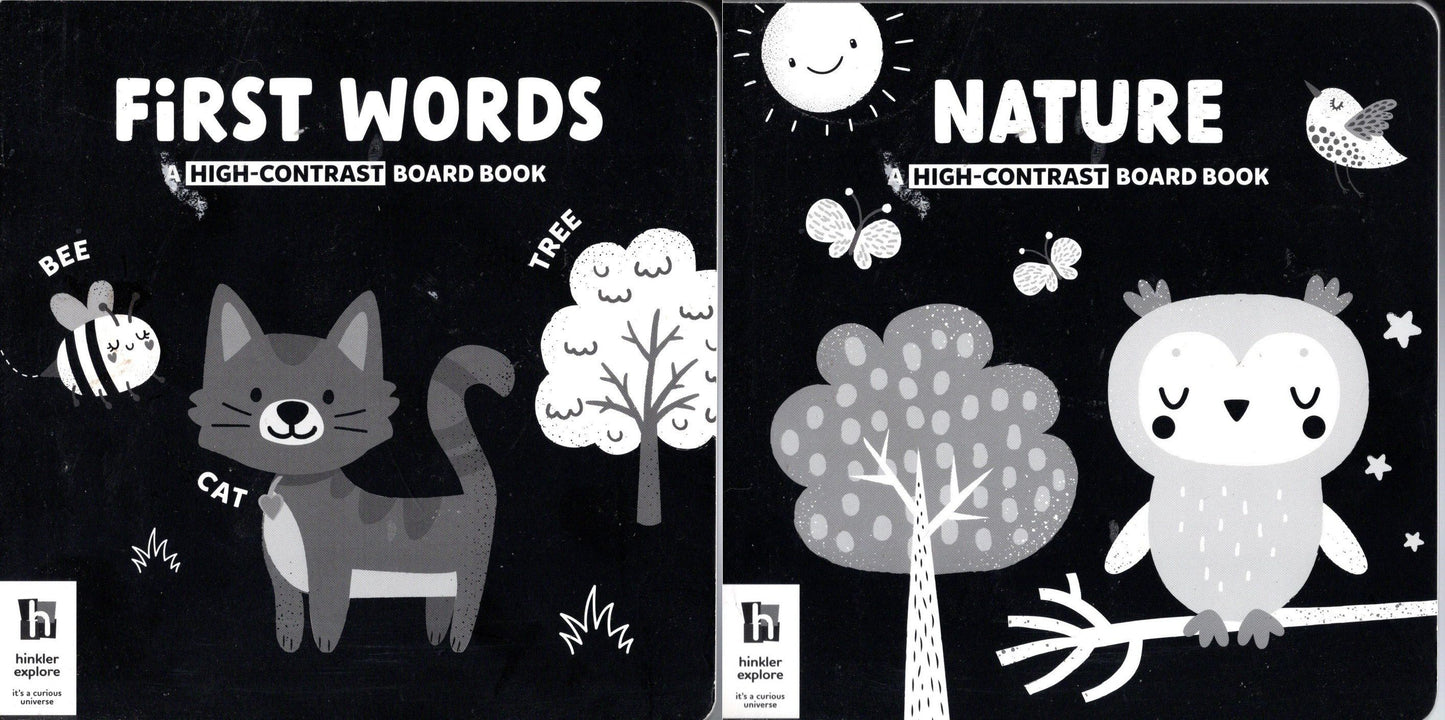 First Words &Nature - Night - Contrast - Children's Board Book (Set of 2)