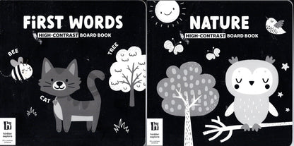 First Words &Nature - Night - Contrast - Children's Board Book (Set of 2)
