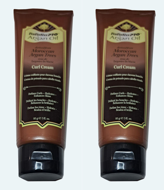 BaByliss Pro Argan Oil - Moroccan Argan Trees - Curl Cream 3fl oz (85ml) (Set of 2 Pack)