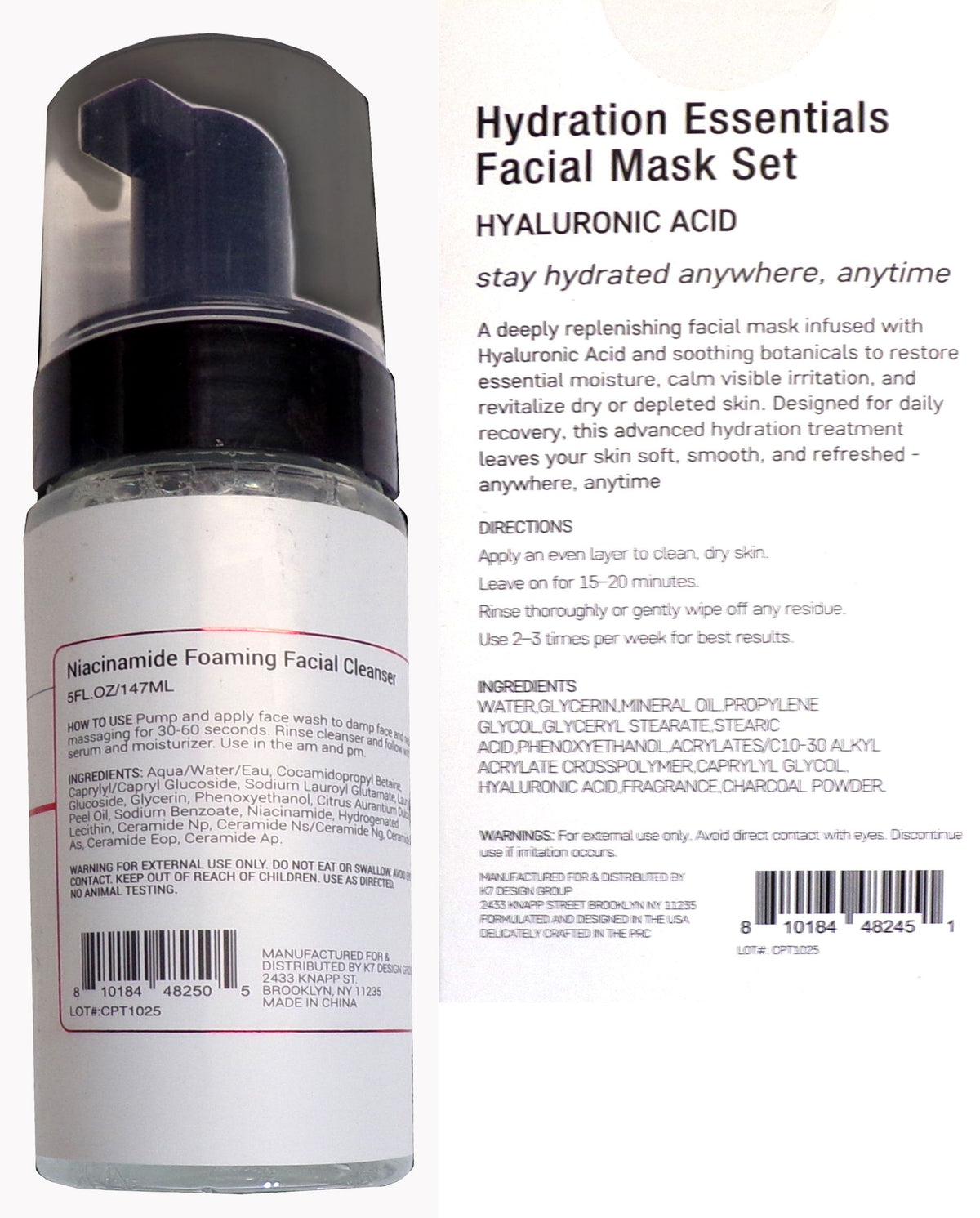 Revive RX - Niacinamide Foaming Cleanse, Essentials Facial Mask (Set of 2)