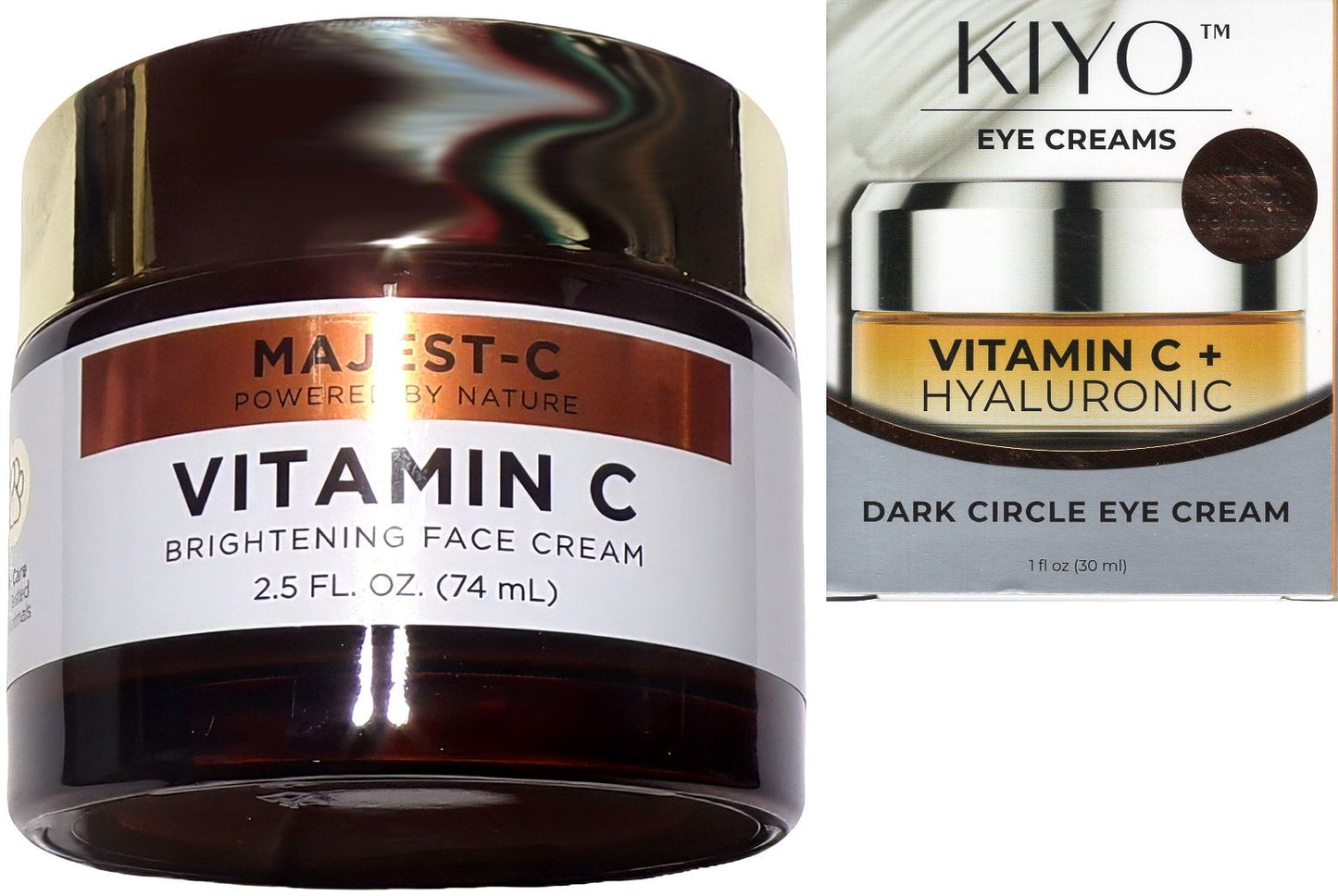 KIYO Eye Creams & Majest-C Face Cream Vitamin C & Hyaluronic (Set of 2)