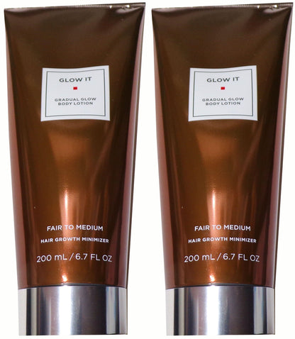 Glow It Gradual Glow Body Lotion Fair to Medium Hair Growth Minimizer Set