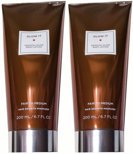 Glow It Gradual Glow Body Lotion Fair to Medium Hair Growth Minimizer Set