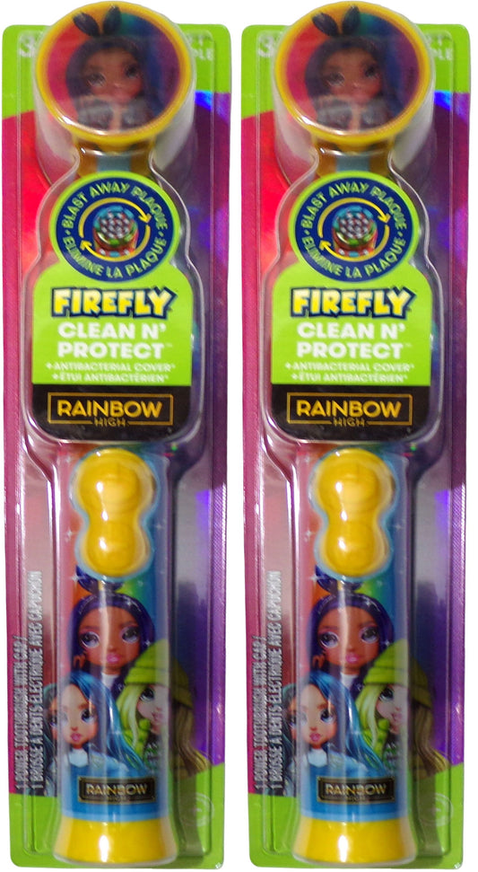 NIP RAINBOW HIGH Firefly Clean N Protect Power Toothbrush (Set of 2)