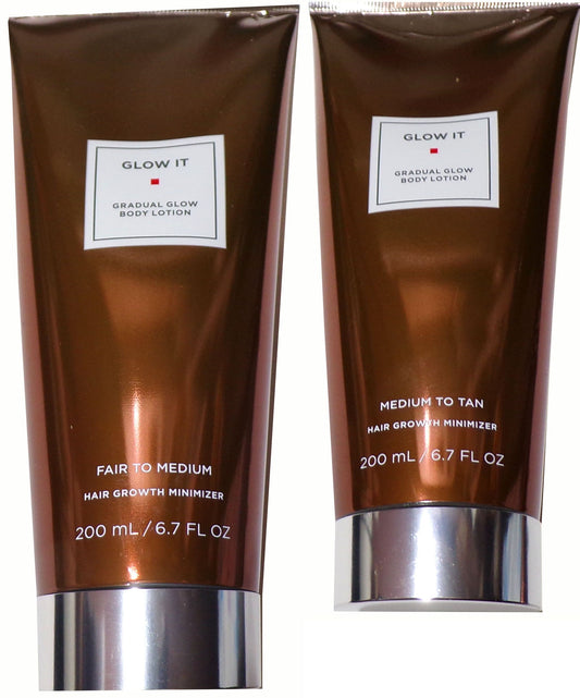 Glow It Gradual Glow Body Lotion Medium To Tan & Fair to Medium (Set of 2)