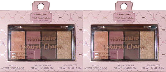 Marie Claire Paris Natural Charm Total Face Palette~Highlighter~Eyeshadow~ Blush