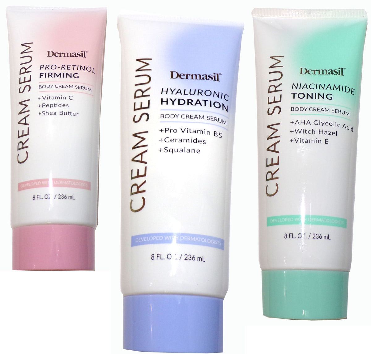 Dermasil Premium Body Cream Serum Variety Collection Bundle, 24 fl. oz.