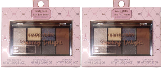 Marie Claire Paris Smokey Delight Palette~Highlighter~Eyeshadow~Contour Set