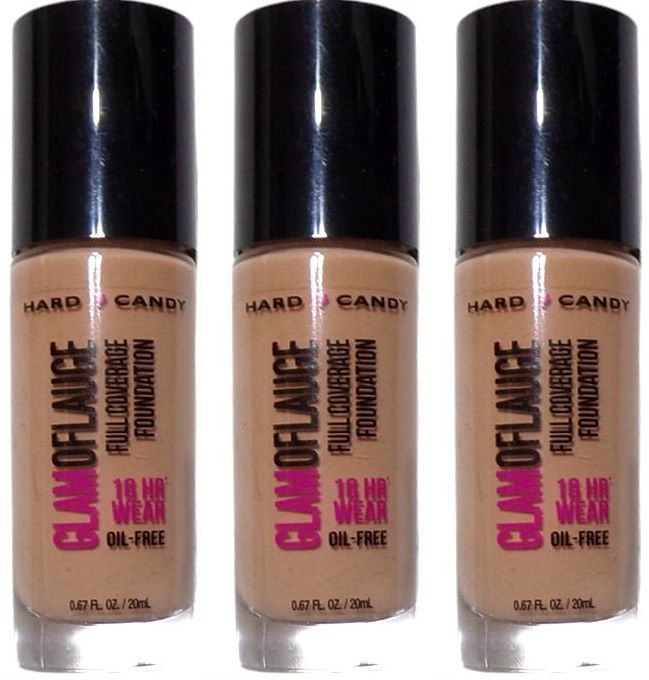 Hard Candy Glam of Lauge Full Coverage Foundation 1507 Nature 0.67oz (Set of 3)