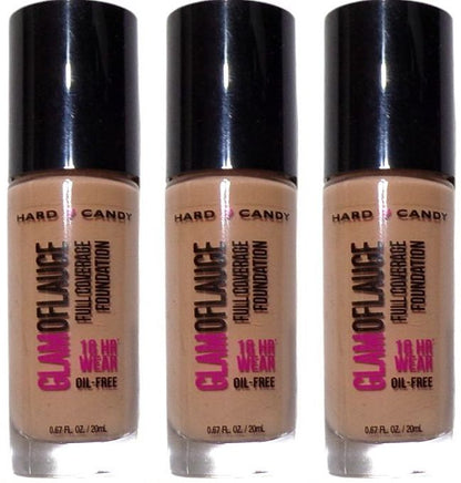 Hard Candy Glam of Lauge Full Coverage Foundation 1507 Nature 0.67oz (Set of 3)