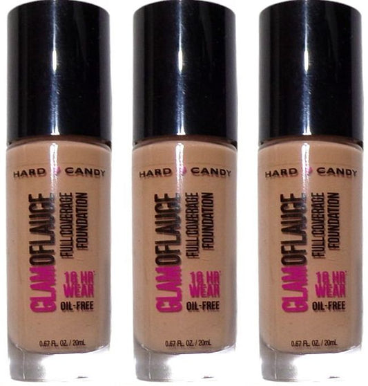 Hard Candy Glam of Lauge Full Coverage Foundation 1507 Nature 0.67oz (Set of 3)
