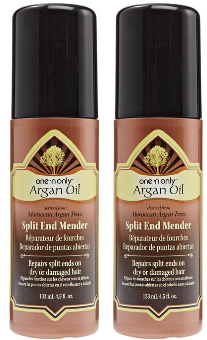 one 'n only Argan Oil Split End Mender Spray for Dry or Damaged Hair 4.5 fl oz (Set of 2 Pack)