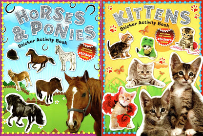 Horses & Ponies, Kittens - Sticker Activity Book - More Than 100 Reusable Set