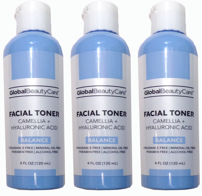 Global Beauty Care Camellia + Hyaluronic Acid Facial Toner 3-Pack, 4 fl. oz.