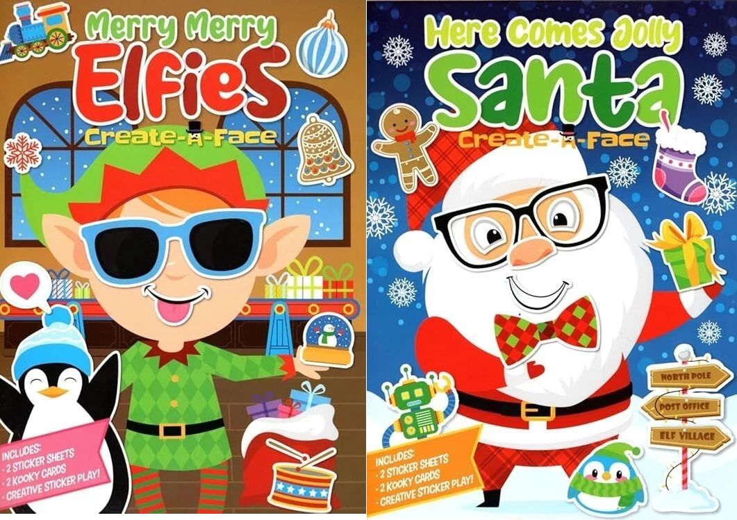 Christmas sticker activities - Santa & Elfies - Activity Stickers Books Set